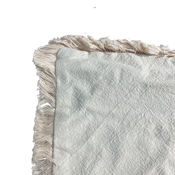 Linen Fringe Pillow Covers Boho 24"x12" Set - Picture 3 of 4